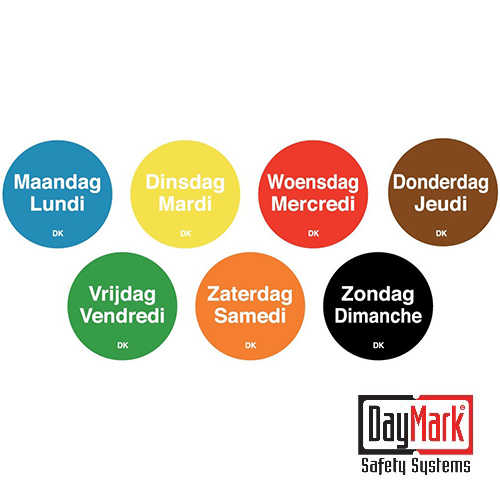 Daymark Safety Systems permanente stickers dag van de week